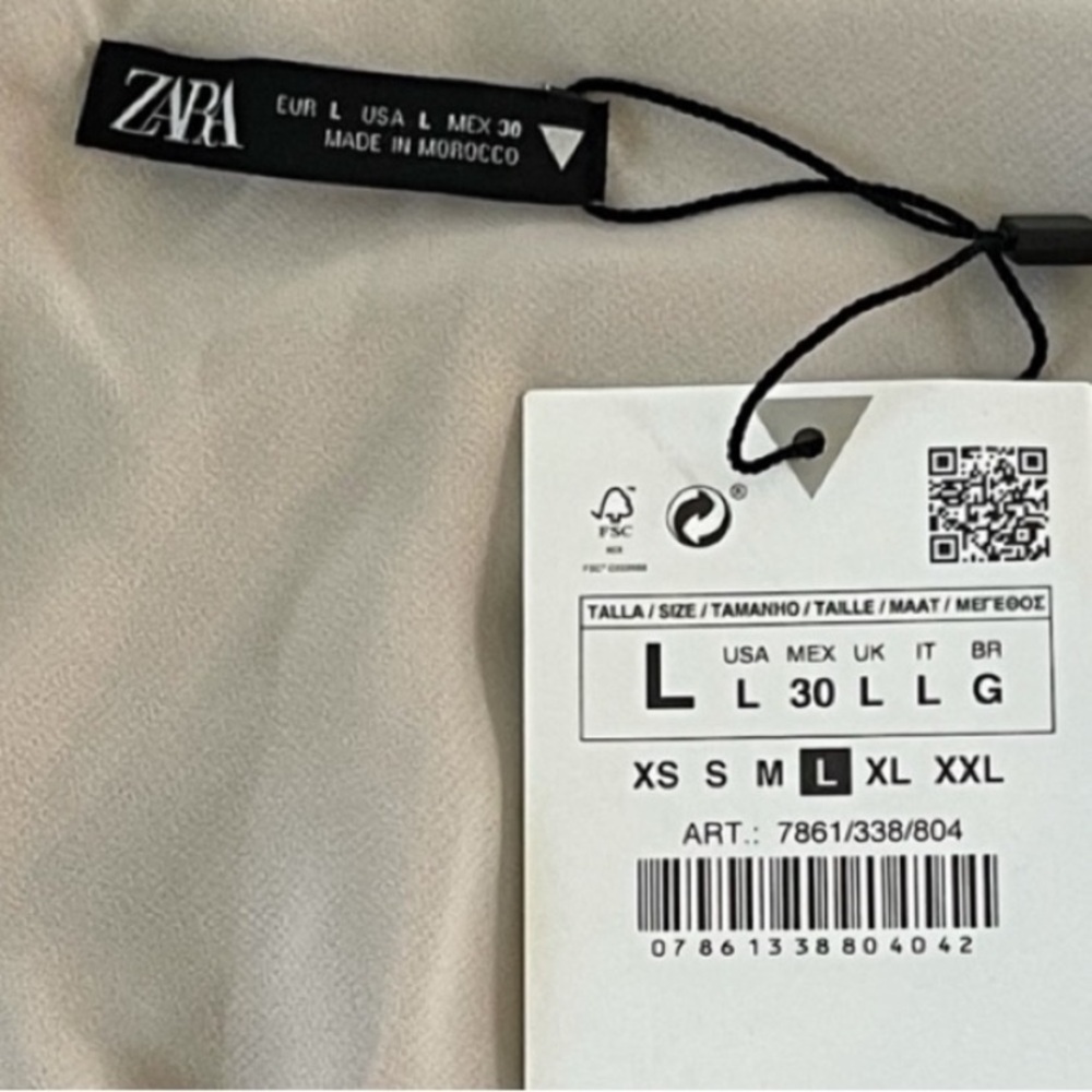 Zara Satin Pearl Gray Mini Dress Size Large - Picture 6 of 7